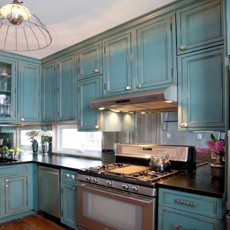 Кухня бирюзового цвета — 65 фото примеров удачного сочетания в интерьере кухни! #54