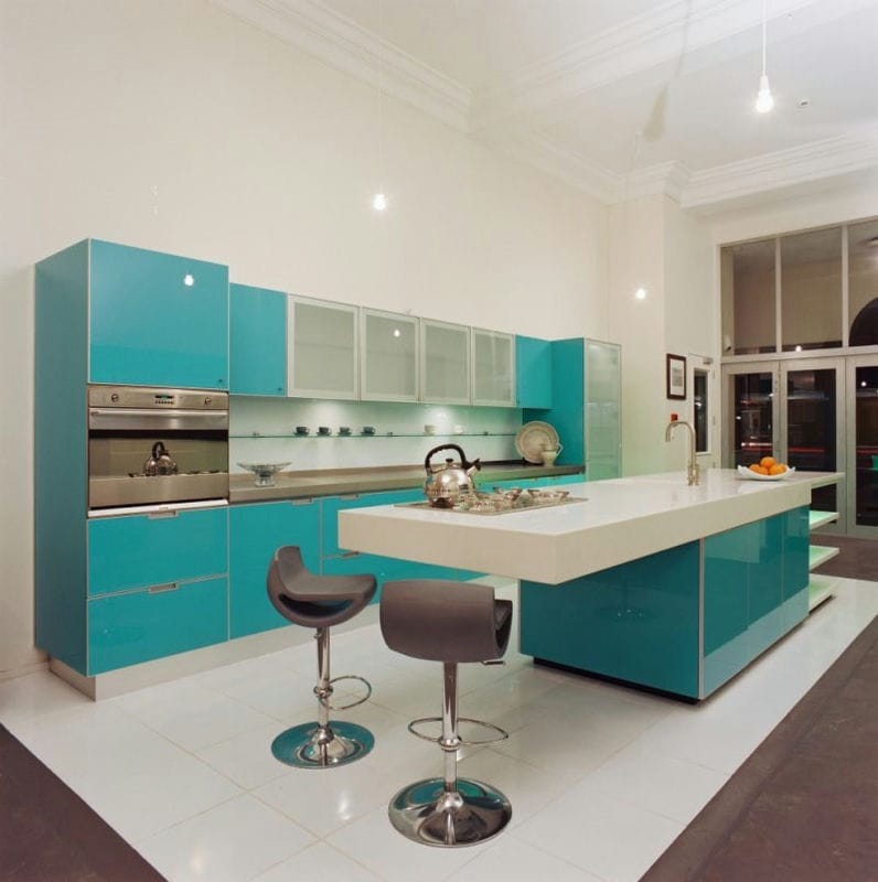 Кухня бирюзового цвета — 65 фото примеров удачного сочетания в интерьере кухни! #55