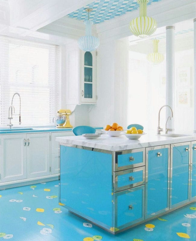 Кухня бирюзового цвета — 65 фото примеров удачного сочетания в интерьере кухни! #27