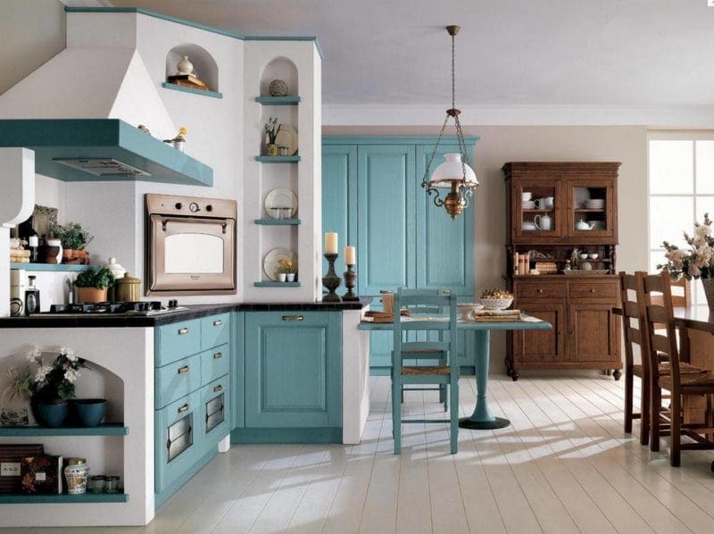 Кухня бирюзового цвета — 65 фото примеров удачного сочетания в интерьере кухни! #28