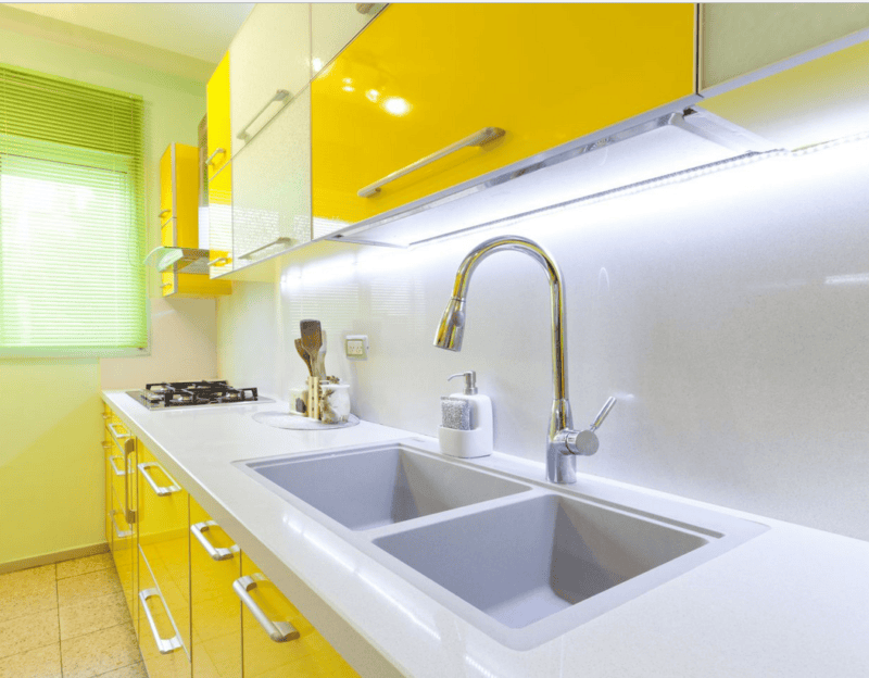 Кухня лимонного цвета — варианты идеального сочетания +65 фото дизайна #6