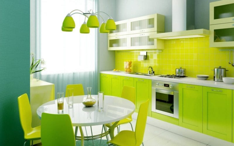 Кухня лимонного цвета — варианты идеального сочетания +65 фото дизайна #11