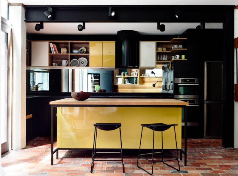 Кухня лимонного цвета — варианты идеального сочетания +65 фото дизайна #17