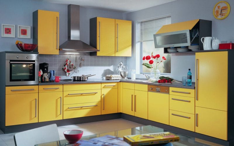 Кухня лимонного цвета — варианты идеального сочетания +65 фото дизайна #18