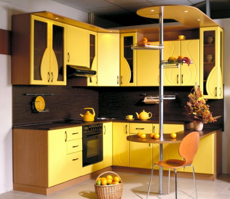 Кухня лимонного цвета — варианты идеального сочетания +65 фото дизайна #22
