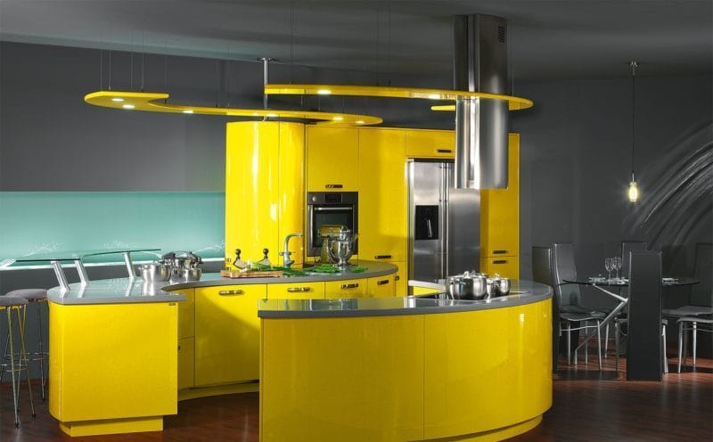 Кухня лимонного цвета — варианты идеального сочетания +65 фото дизайна #25