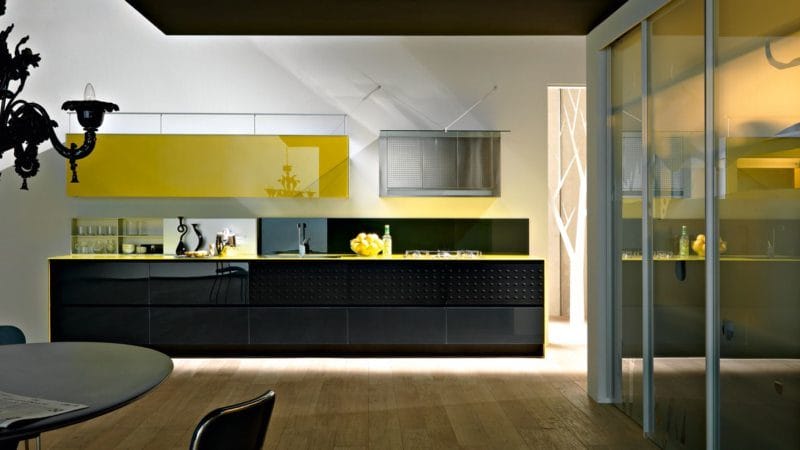 Кухня лимонного цвета — варианты идеального сочетания +65 фото дизайна #29