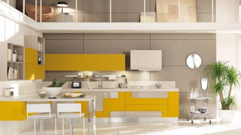 Кухня лимонного цвета — варианты идеального сочетания +65 фото дизайна #30