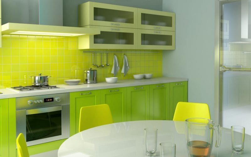 Кухня лимонного цвета — варианты идеального сочетания +65 фото дизайна #38