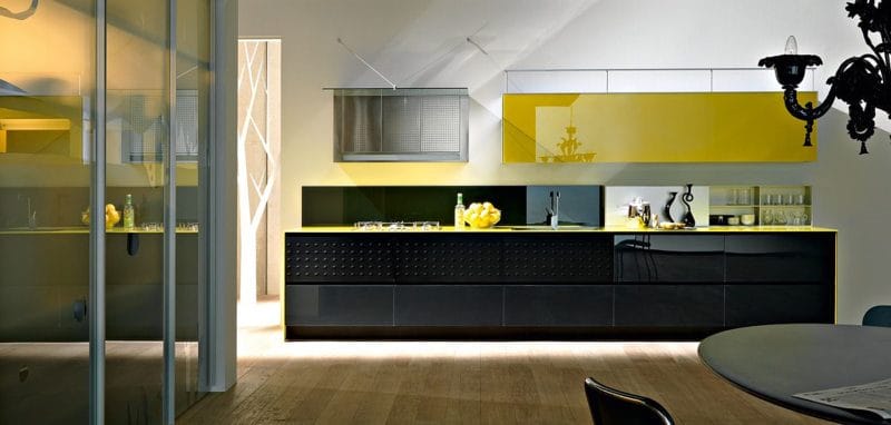 Кухня лимонного цвета — варианты идеального сочетания +65 фото дизайна #41