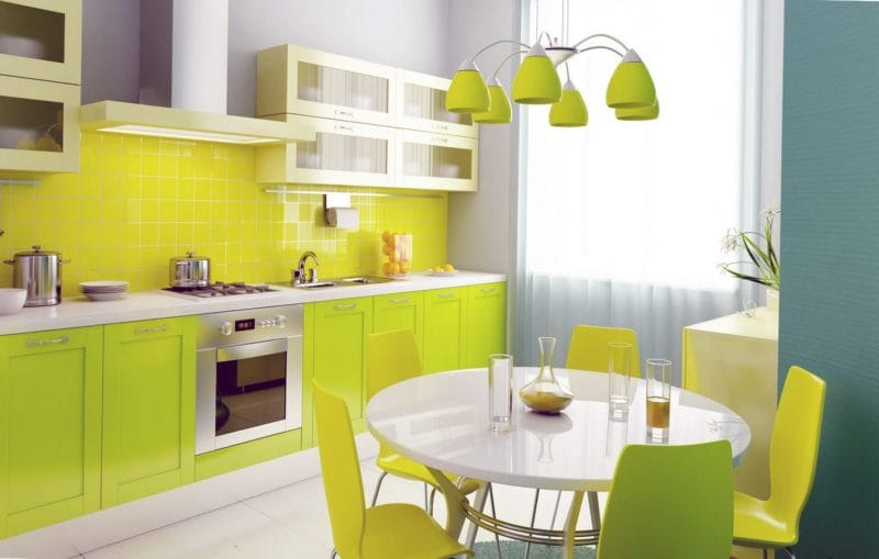 Кухня лимонного цвета — варианты идеального сочетания +65 фото дизайна #45