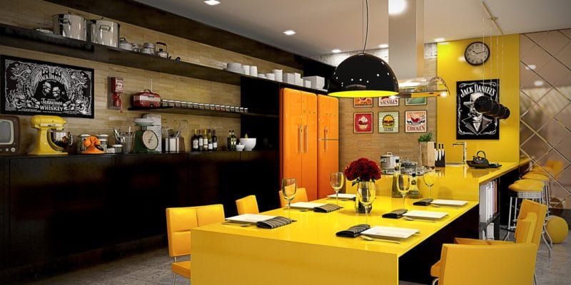 Кухня лимонного цвета — варианты идеального сочетания +65 фото дизайна #56
