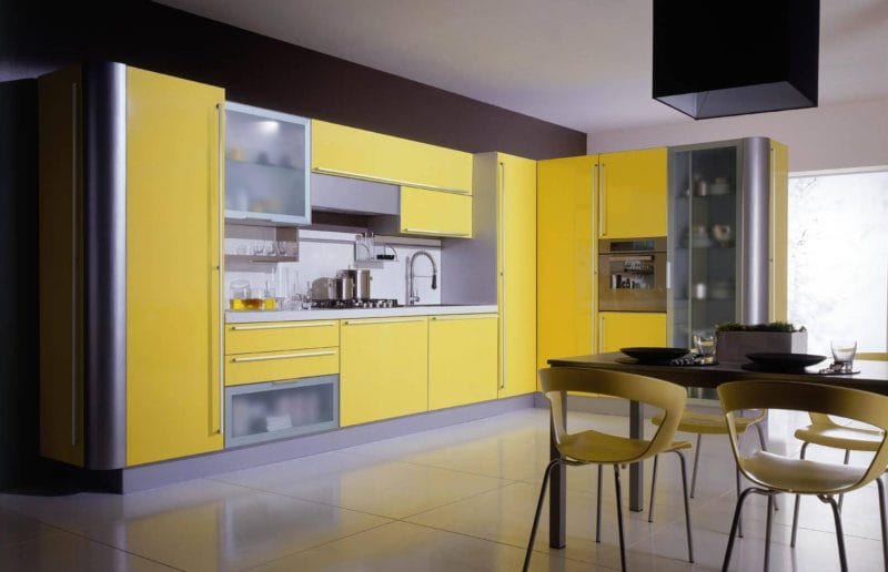 Кухня лимонного цвета — варианты идеального сочетания +65 фото дизайна #13