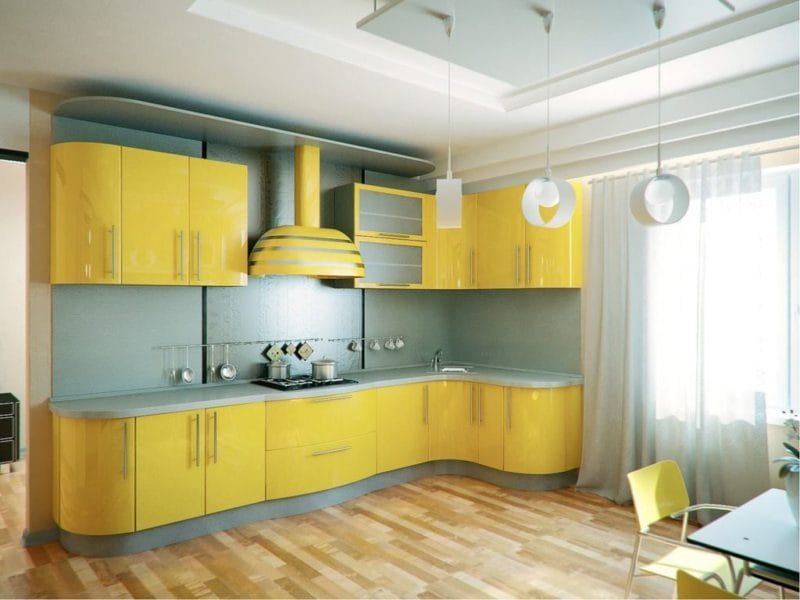 Кухня лимонного цвета — варианты идеального сочетания +65 фото дизайна #10