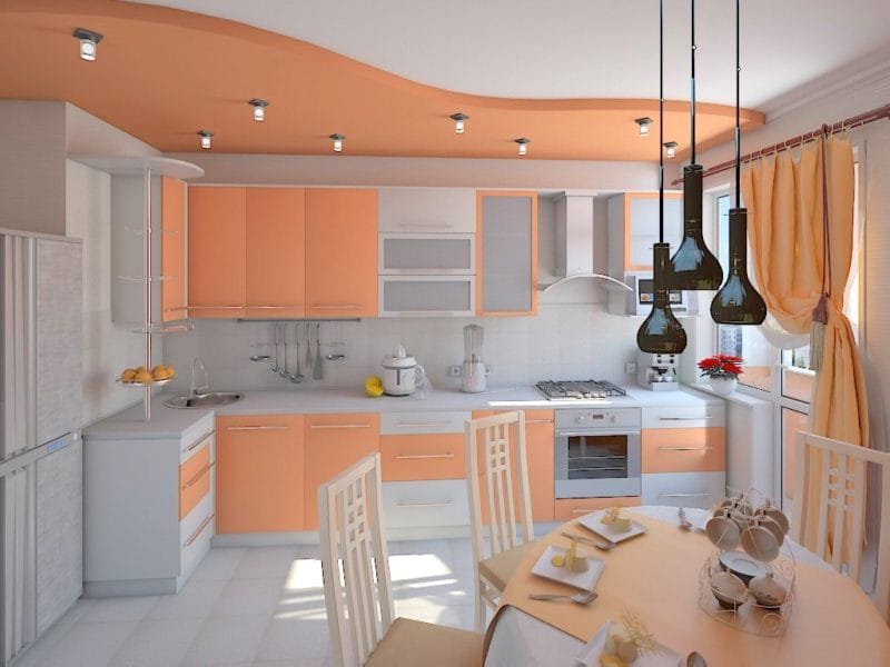 Кухня персикового цвета — идеальные варианты сочетания на 80 фото #2