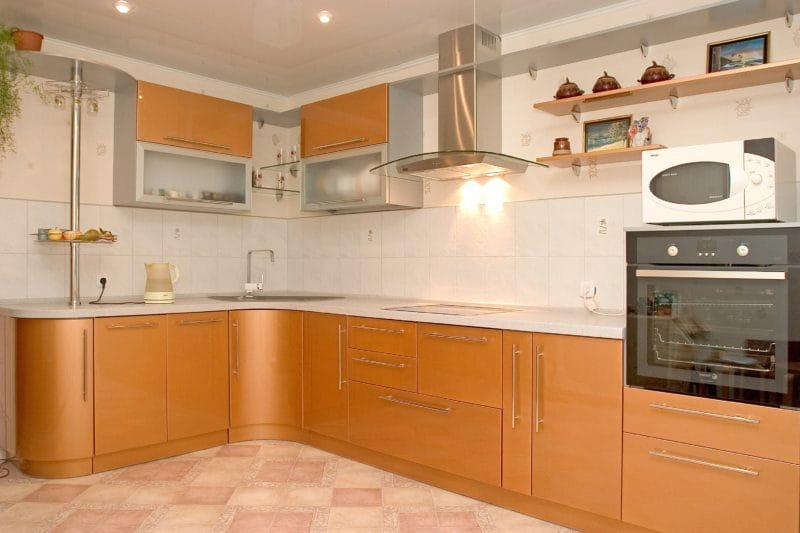 Кухня персикового цвета — идеальные варианты сочетания на 80 фото #18