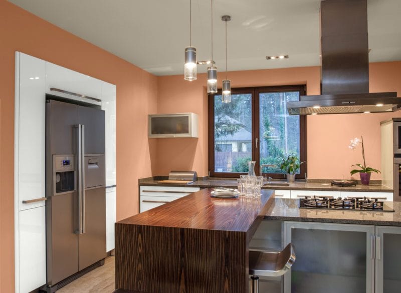 Кухня персикового цвета — идеальные варианты сочетания на 80 фото #36