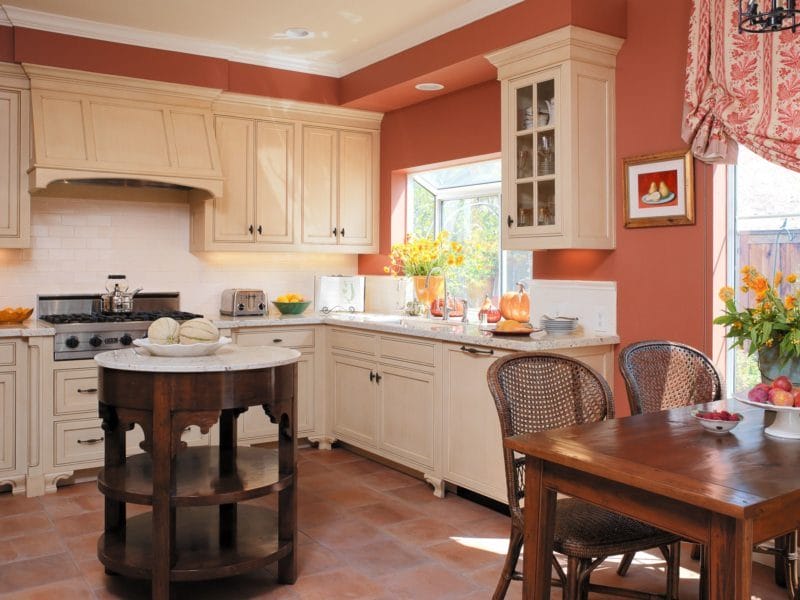 Кухня персикового цвета — идеальные варианты сочетания на 80 фото #59