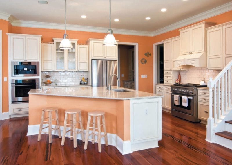 Кухня персикового цвета — идеальные варианты сочетания на 80 фото #64