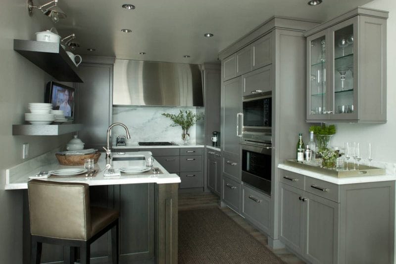 Кухня серого цвета — 65 фото монохромного дизайна в кухне #23