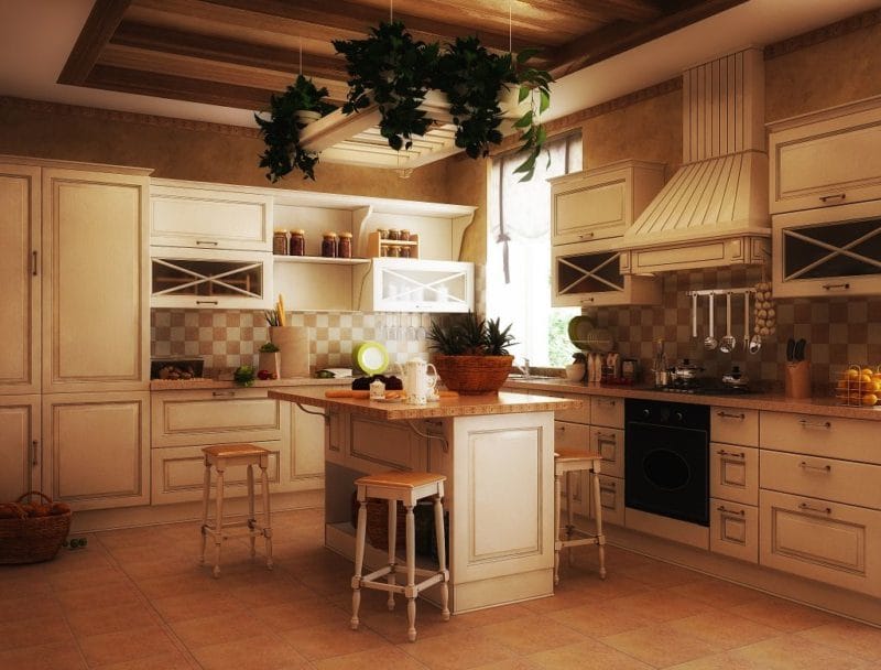Кухня в колониальном стиле — нестандартное решение современного дизайна (65 фото) #42
