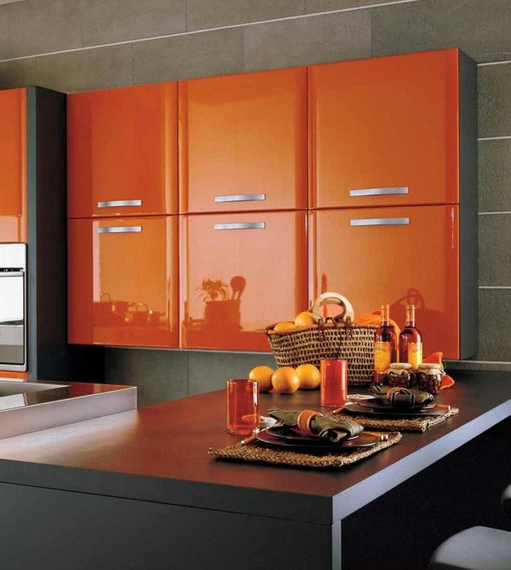 Кухня в оранжевом цвете: варианты идеально сочетания дизайна оранжевого цвета (75 фото) #36