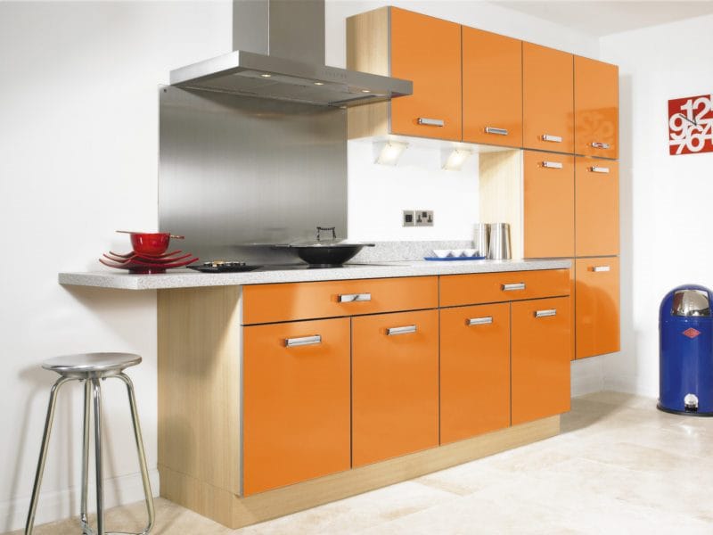 Кухня в оранжевом цвете: варианты идеально сочетания дизайна оранжевого цвета (75 фото) #38