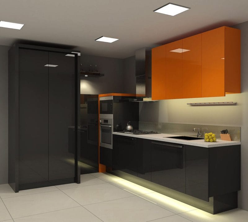 Кухня в оранжевом цвете: варианты идеально сочетания дизайна оранжевого цвета (75 фото) #41