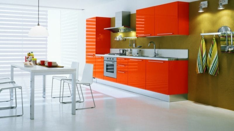 Кухня в оранжевом цвете: варианты идеально сочетания дизайна оранжевого цвета (75 фото) #50