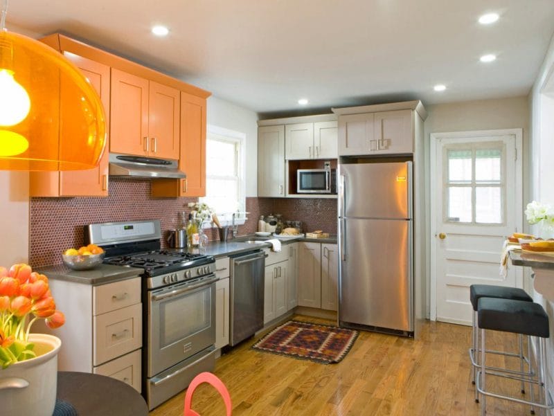Кухня в оранжевом цвете: варианты идеально сочетания дизайна оранжевого цвета (75 фото) #9