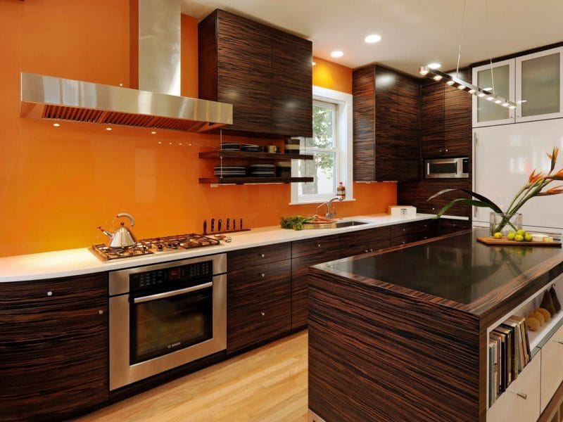 Кухня в оранжевом цвете: варианты идеально сочетания дизайна оранжевого цвета (75 фото) #11