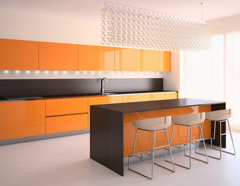 Кухня в оранжевом цвете: варианты идеально сочетания дизайна оранжевого цвета (75 фото) #12