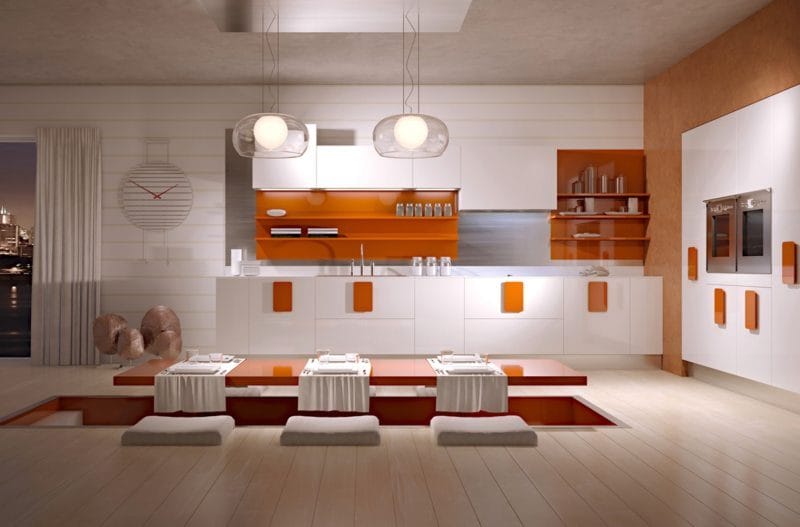 Кухня в оранжевом цвете: варианты идеально сочетания дизайна оранжевого цвета (75 фото) #15
