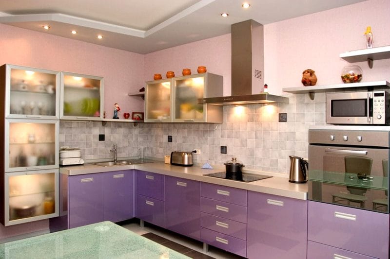 Кухня сиреневого цвета — оформляем стильный дизайн со вкусом (60 реальных фото) #22
