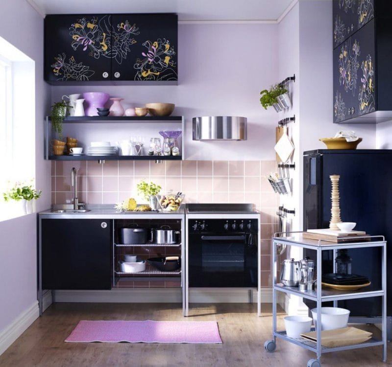 Кухня сиреневого цвета — оформляем стильный дизайн со вкусом (60 реальных фото) #34