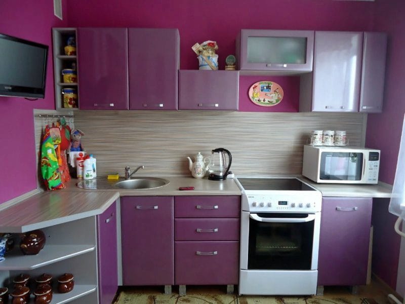 Кухня сиреневого цвета — оформляем стильный дизайн со вкусом (60 реальных фото) #35