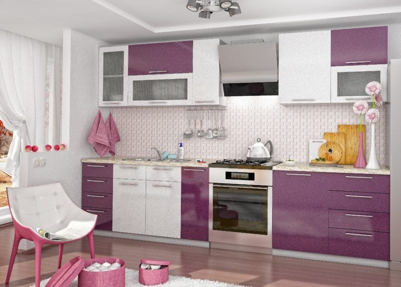 Кухня сиреневого цвета — оформляем стильный дизайн со вкусом (60 реальных фото) #6
