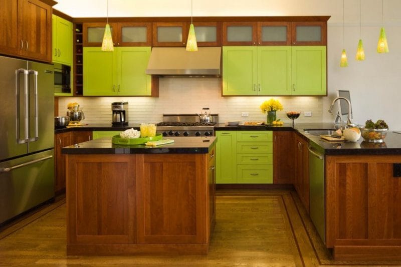 Кухня салатового цвета — 55 фото идей дизайна + правила сочетания! #10