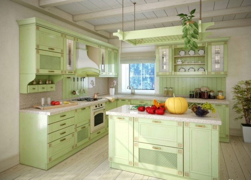 Кухня салатового цвета — 55 фото идей дизайна + правила сочетания! #15
