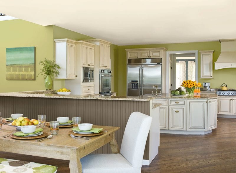 Дизайн кухни в оливковом цвете дизайн фото
