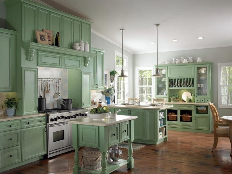 Кухня оливкового цвета — оформляем стильно и со вкусом! (85 фото идей) #46