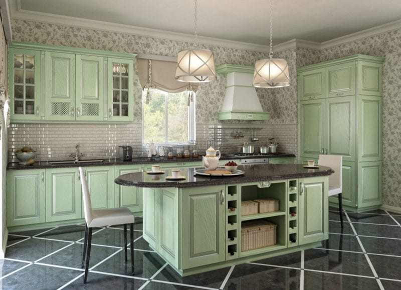 Кухня оливкового цвета — оформляем стильно и со вкусом! (85 фото идей) #55