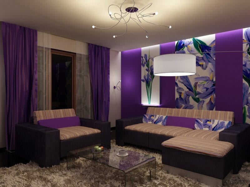 Фиолетовая гостиная — практические советы идеального сочетания (77 фото) #31