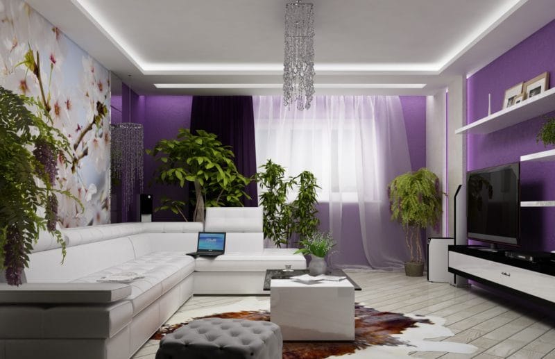 Фиолетовая гостиная — практические советы идеального сочетания (77 фото) #13