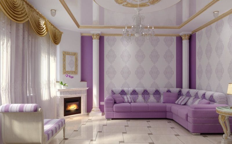 Фиолетовая гостиная — практические советы идеального сочетания (77 фото) #14