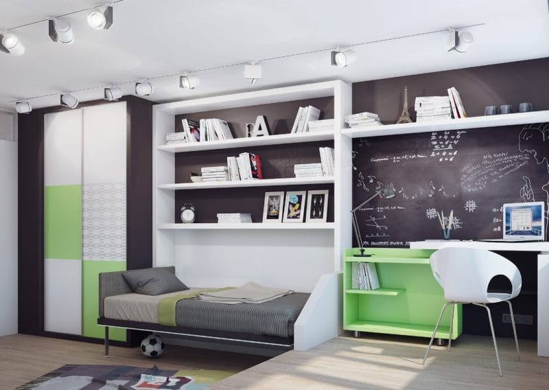 Спальня для подростка — стильные идеи современного дизайна (75 фото) #11