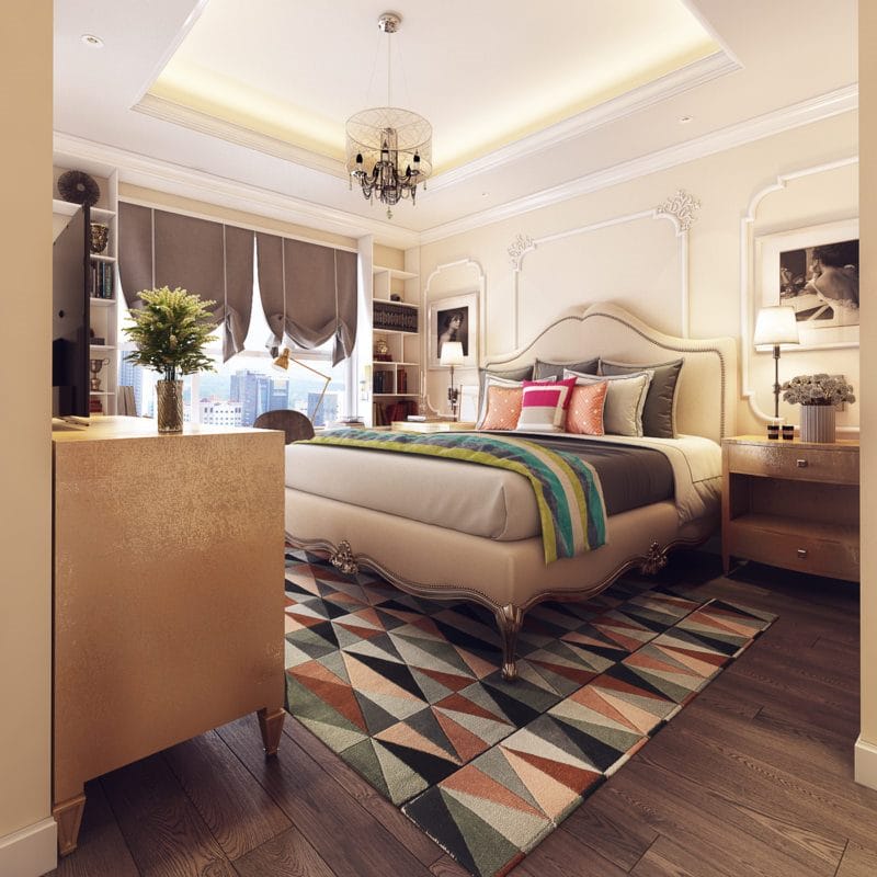 Бежевая спальня — советы по оформлению стильного дизайна на 80 фото #29