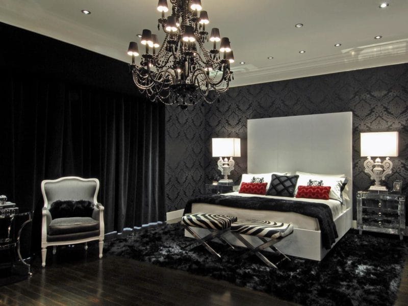 Черно-белая спальня — способы оформления гармоничного дизайна на 65 фото #12