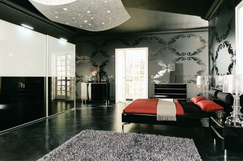 Черно-белая спальня — способы оформления гармоничного дизайна на 65 фото #9