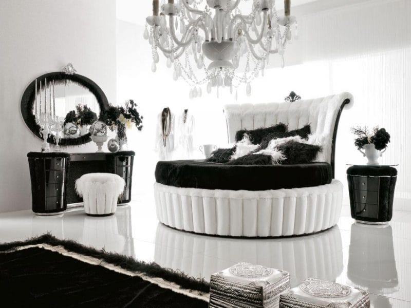 Черно-белая спальня — способы оформления гармоничного дизайна на 65 фото #6